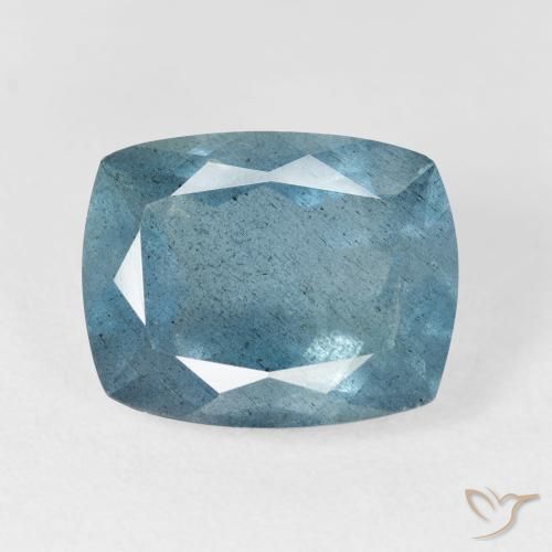 Acquamarina naturale turchese da 6,54 ct, taglio a cuscino, VS-SI