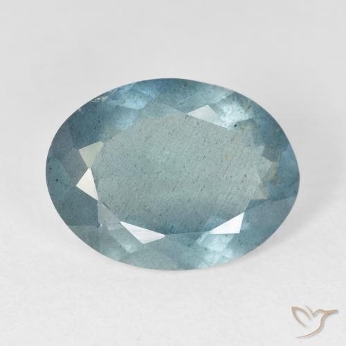 6.36ct Naturale Light Bluish Turquoise Acquamarina, Ovale, VS-SI