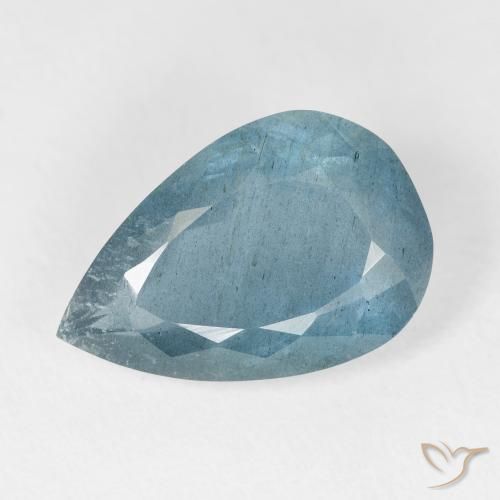 5.66ct Naturale Light Bluish Turquoise Acquamarina, Forma a pera, VS-SI