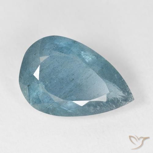 Acquamarina Light Bluish Turquoise naturale da 5.66 ct, Forma a pera, VS-SI