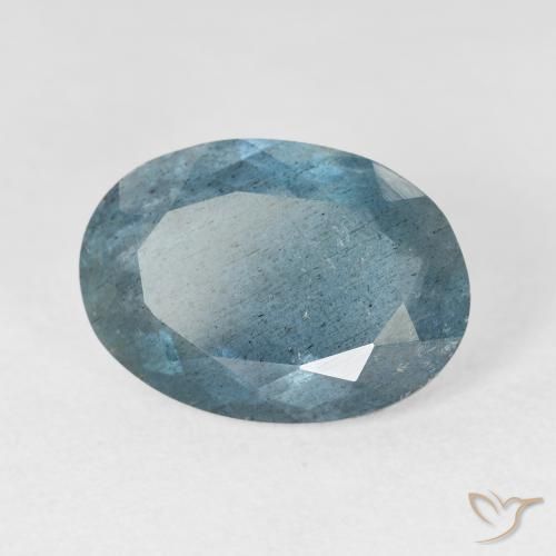 Acquamarina naturale turchese da 5,19 ct, taglio ovale, traslucido