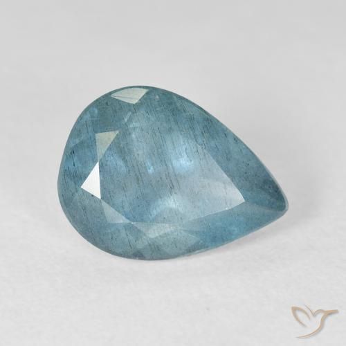 4.01ct Naturale Blu verdastro Acquamarina, Forma a pera, VS-SI