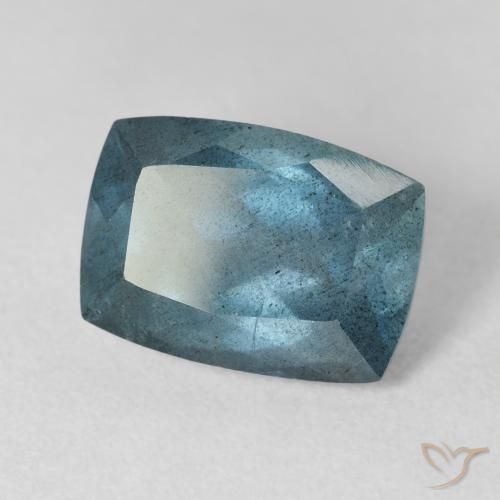Acquamarina naturale blu da 5,68 ct, taglio a cuscino, VS-SI