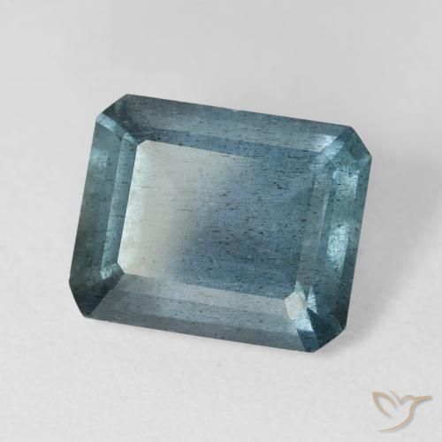 Acquamarina naturale blu da 5,38 ct, taglio smeraldo, VS-SI