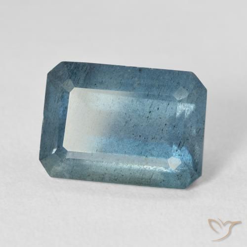 Acquamarina naturale blu da 7,81 ct, taglio smeraldo, VS-SI