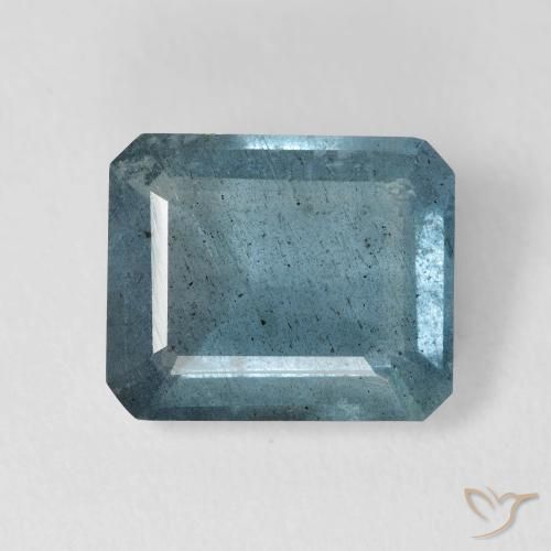 Acquamarina naturale blu da 4,63 ct, taglio smeraldo, VS-SI
