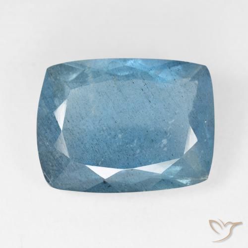 Acquamarina Intense Silver Aqua-Blue naturale da 14.22 ct, Cuscino, VS-SI