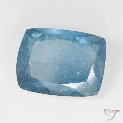 Acquamarina Intense Silver Aqua-Blue naturale da 14.22 ct, Cuscino, VS-SI