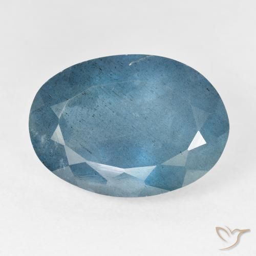 12.39ct Naturale Intense Silver Aqua-Blue Acquamarina, Ovale, VS-SI