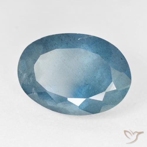 Acquamarina Intense Silver Aqua-Blue naturale da 12.39 ct, Ovale, VS-SI