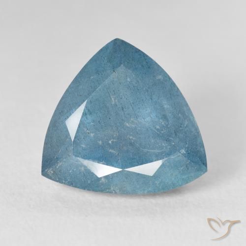 Acquamarina Blu verdastro chiaro naturale da 6.80 ct, Taglio trillion, VS-SI