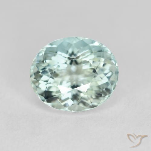 2.03ct Naturale Azzurro Verde molto chiaro Acquamarina, Ovale, VVS-VS