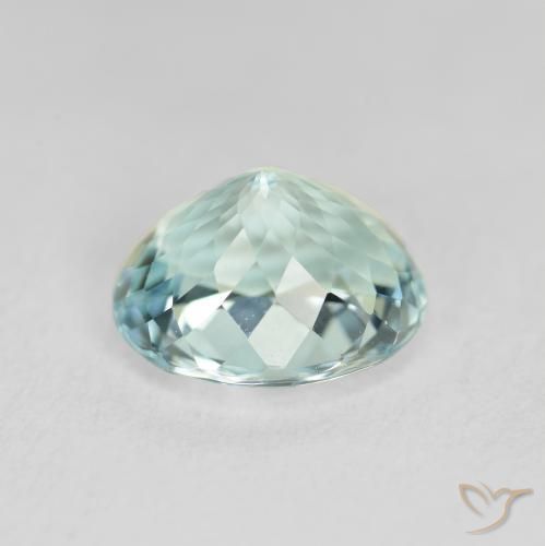 Acquamarina Azzurro Verde molto chiaro naturale da 2.03 ct, Ovale, VVS-VS