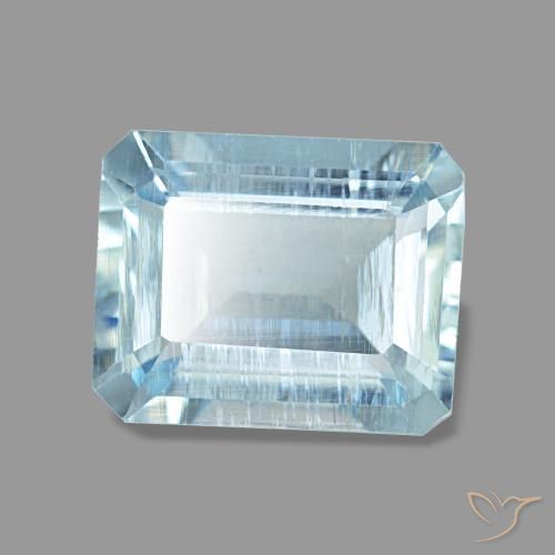 Acquamarina naturale blu da 1,97 ct, taglio smeraldo, VS