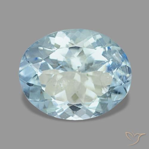 Acquamarina naturale blu da 2,72 ct, taglio ovale, VS