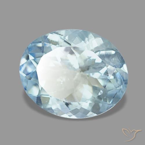 Acquamarina naturale blu da 2,72 ct, taglio ovale, VS
