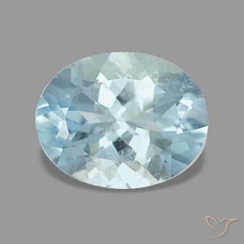 Acquamarina naturale blu da 1,85 ct, taglio ovale, VS