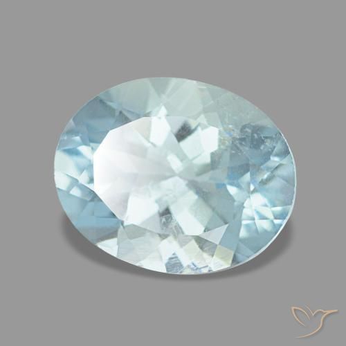 Acquamarina naturale blu da 1,85 ct, taglio ovale, VS