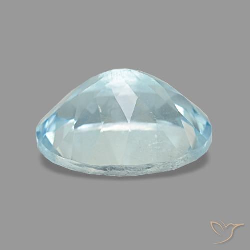 Acquamarina naturale blu da 1,85 ct, taglio ovale, VS