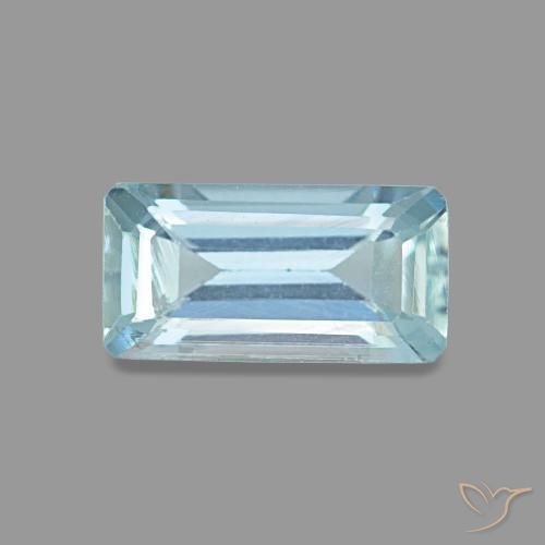 Acquamarina naturale blu da 0,84 ct, taglio smeraldo, VS