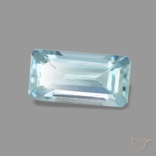 Acquamarina naturale blu da 0,84 ct, taglio smeraldo, VS