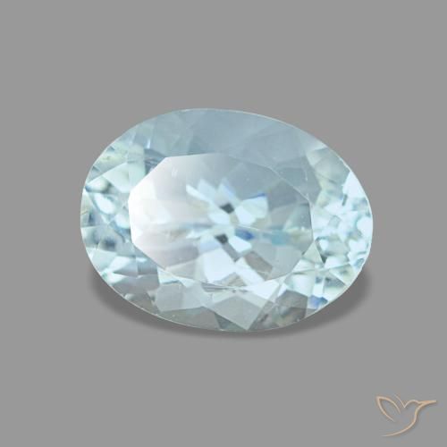 Acquamarina naturale blu da 1,21 ct, taglio ovale, VS