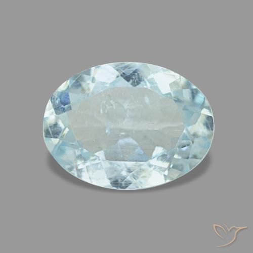 0.97ct blu acquamarina, ovale, VS