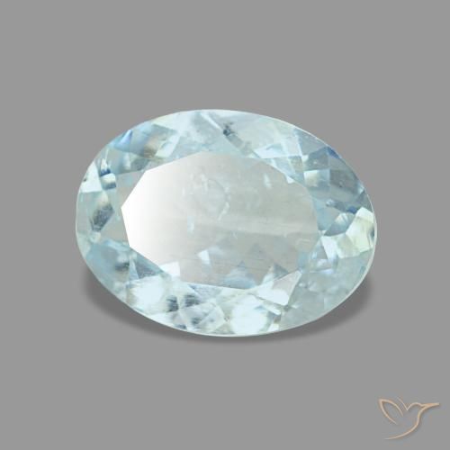 Acquamarina naturale blu da 0,97 ct, taglio ovale, VS