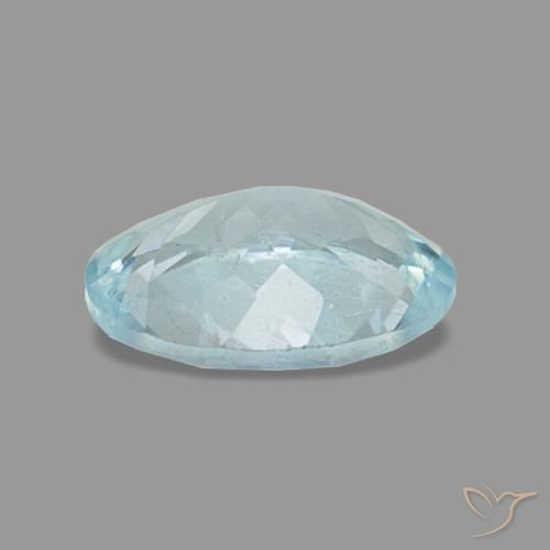 Acquamarina naturale blu da 0,97 ct, taglio ovale, VS