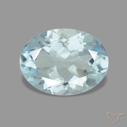 Acquamarina naturale blu da 1,12 ct, taglio ovale, VS