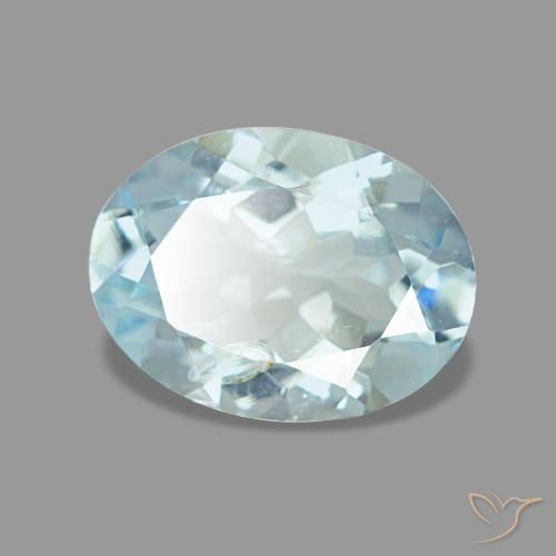 Acquamarina naturale blu da 1,12 ct, taglio ovale, VS