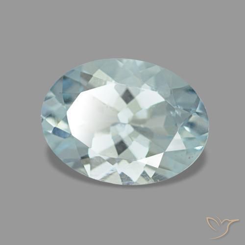 Acquamarina naturale blu da 1,08 ct, taglio ovale, VS