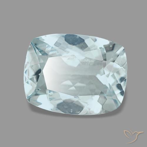 Acquamarina naturale turchese da 1,54 ct, taglio a cuscino, VVS-VS