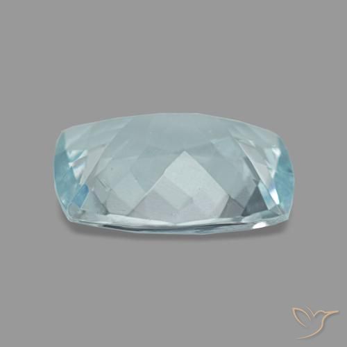 Acquamarina naturale turchese da 1,54 ct, taglio a cuscino, VVS-VS