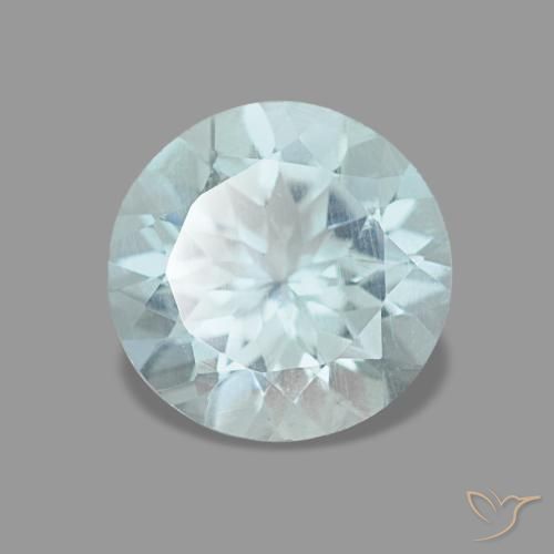 Acquamarina naturale turchese da 1,08 ct, taglio rotondo, VVS-VS