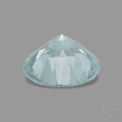 Acquamarina naturale turchese da 1,08 ct, taglio rotondo, VVS-VS