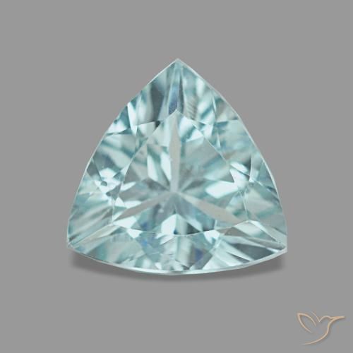 Acquamarina naturale turchese da 0,93 ct, trillion, VVS