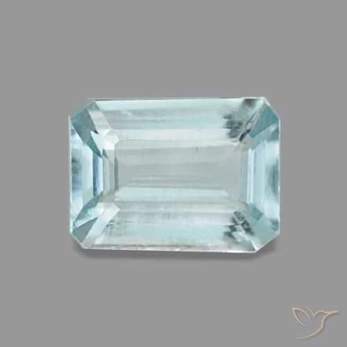 Acquamarina naturale turchese da 0,83 ct, taglio smeraldo, VVS-VS