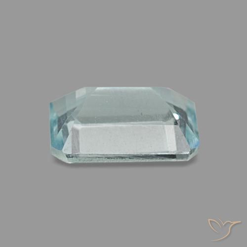 Acquamarina naturale turchese da 0,83 ct, taglio smeraldo, VVS-VS
