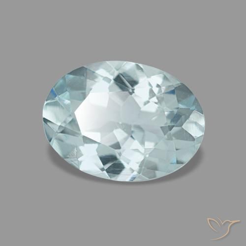Acquamarina naturale turchese da 0,96 ct, taglio ovale, VVS