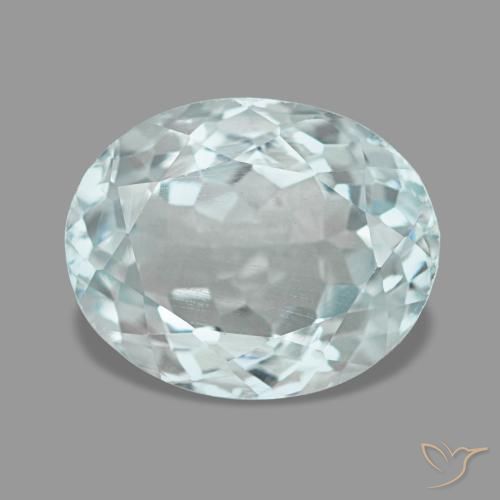 Acquamarina naturale turchese da 2,61 ct, taglio ovale, VS