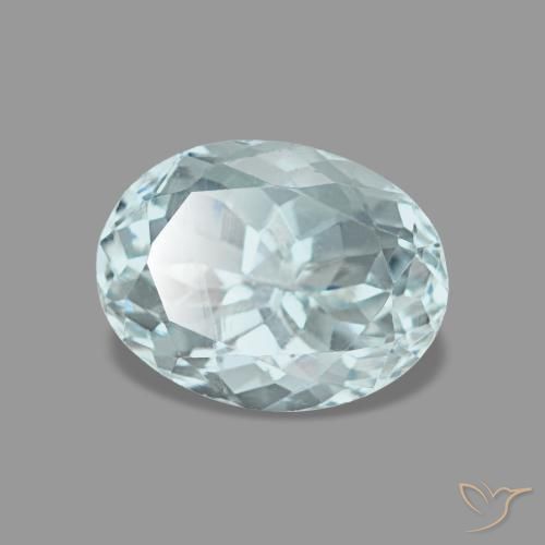 Acquamarina naturale turchese da 1,24 ct, taglio ovale, VVS