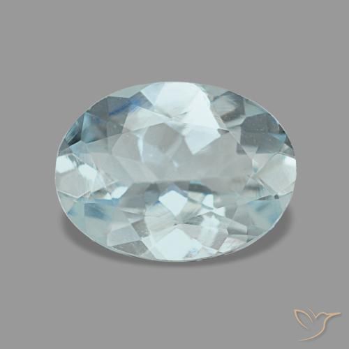 Acquamarina naturale turchese da 0,95 ct, taglio ovale, VVS