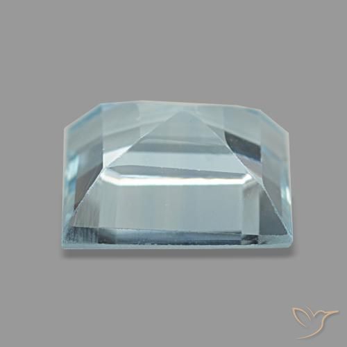 Acquamarina naturale blu da 2,27 ct, quadrato, VVS