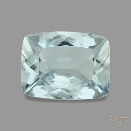 Acquamarina naturale blu da 1,22 ct, taglio a cuscino, VVS