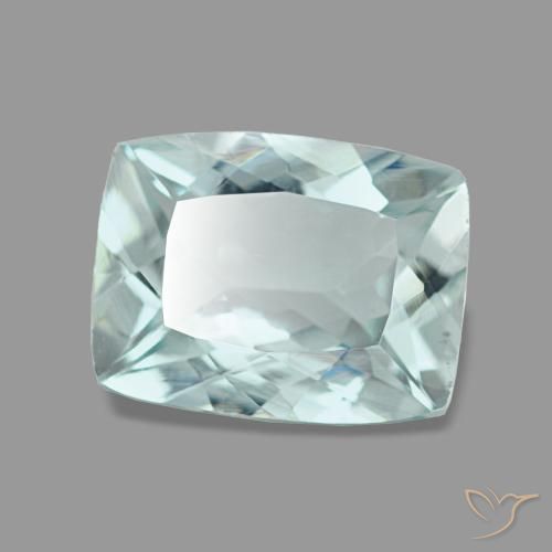Acquamarina naturale blu da 1,22 ct, taglio a cuscino, VVS