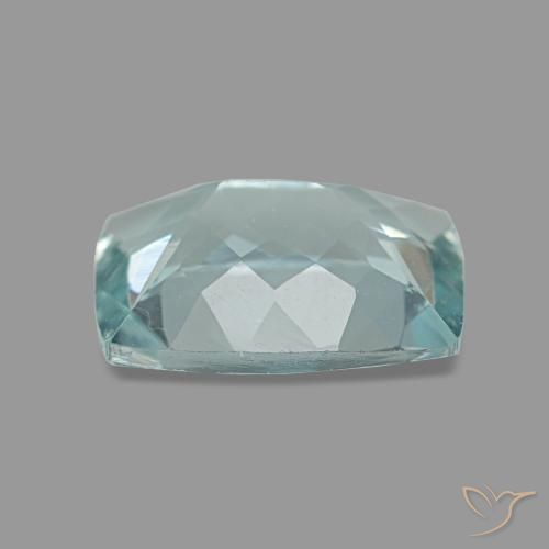 Acquamarina naturale blu da 1,22 ct, taglio a cuscino, VVS