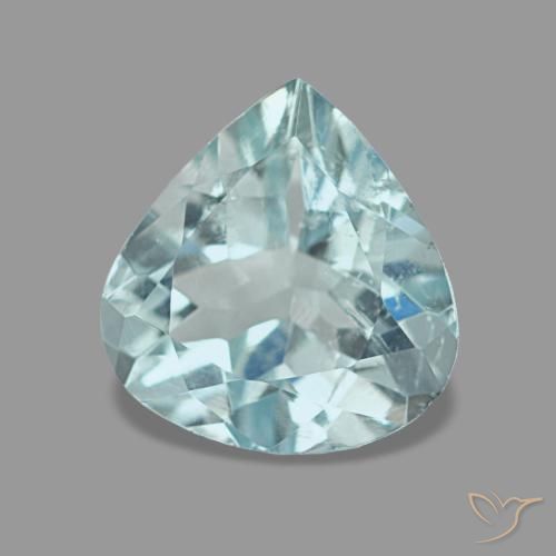 Acquamarina naturale blu da 1,29 ct, taglio a pera, VS