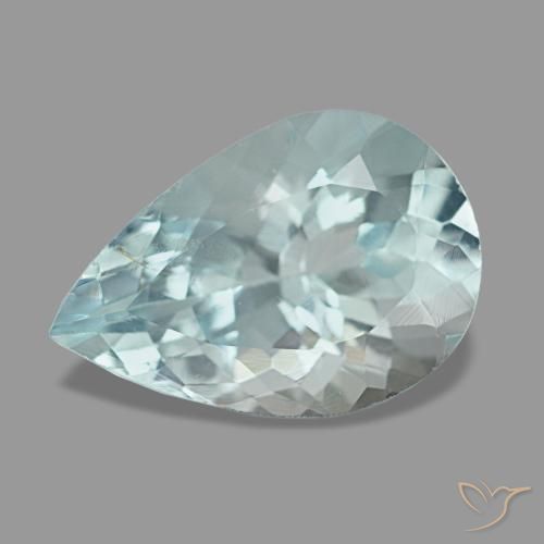 1.64ct blu acquamarina, taglio a pera, VVS