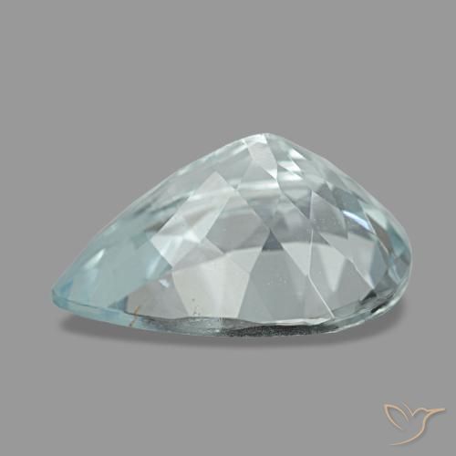 Acquamarina naturale blu da 1,64 ct, taglio a pera, VVS